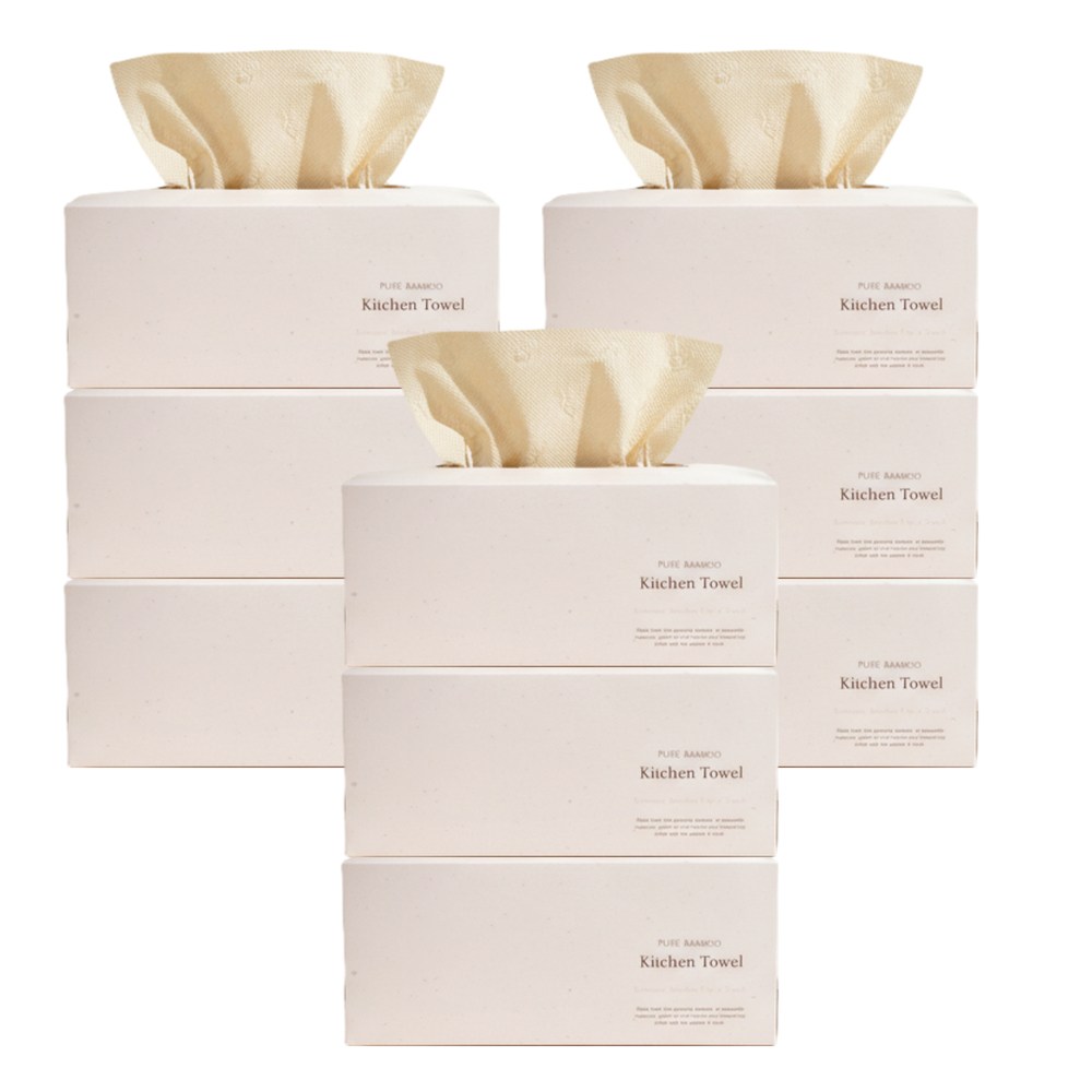 휴홈 무표백 대나무 키친타올 프리미엄 각티슈타입 80매 x 9개, 9개, 80매 14,900원