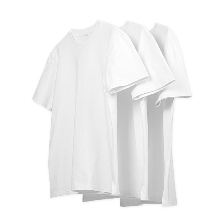 SIMIO LEGACY 레이어드 남녀공용 무지 옆트임 반팔 티셔츠 고중량 20수 3개입 28,210원