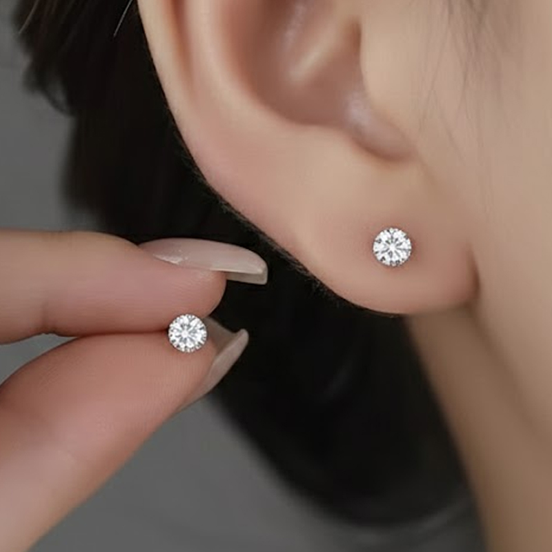 써지컬스틸 316 지르코니아 큐빅 피어싱 귀걸이 2P 세트 4mm 데일리 알러지방지 13,900원