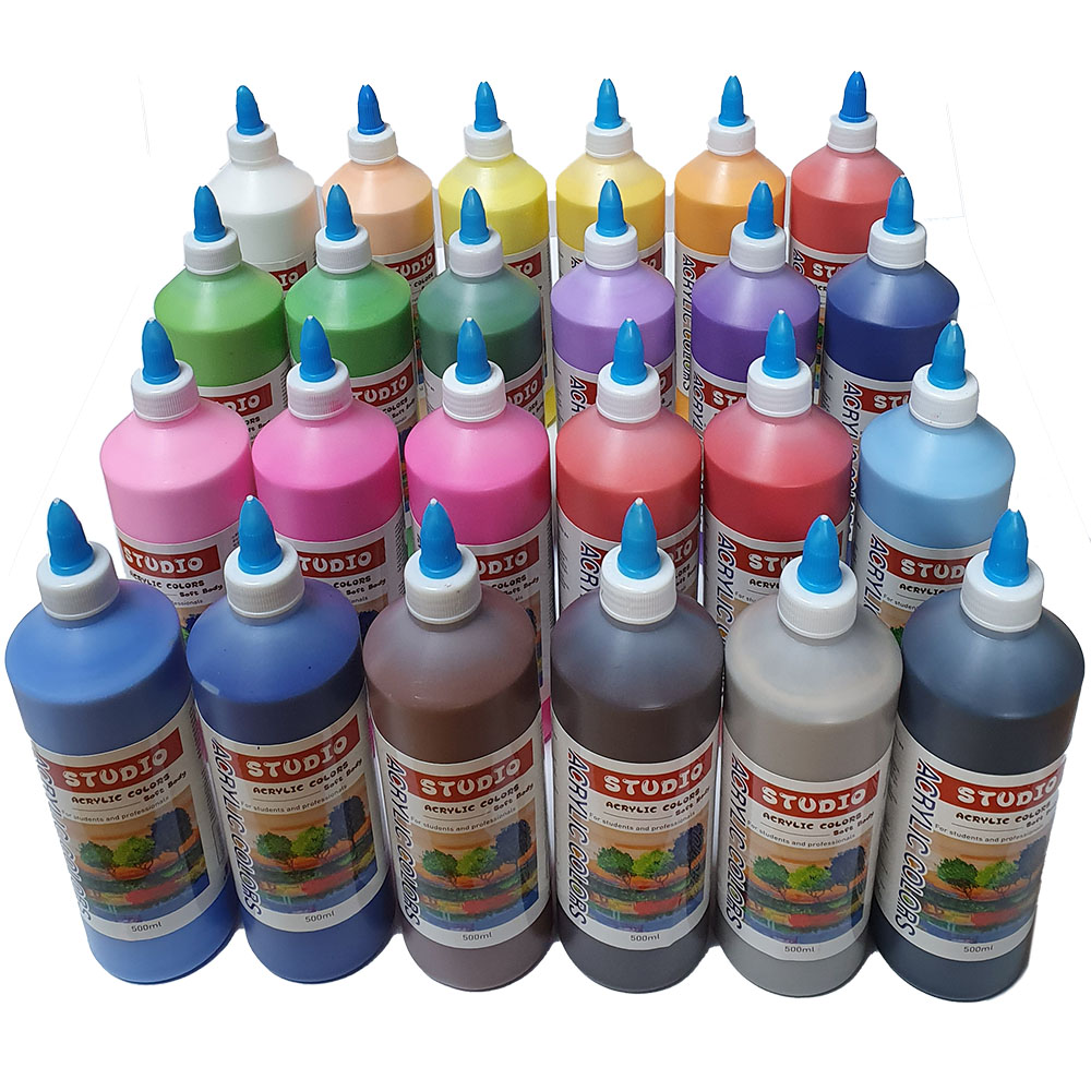 아크릴물감 베이직 500ml x 24색상/ 대용량 학생 전문가용 학교 학원 인테리어 디자인 미술준비물 148,000원