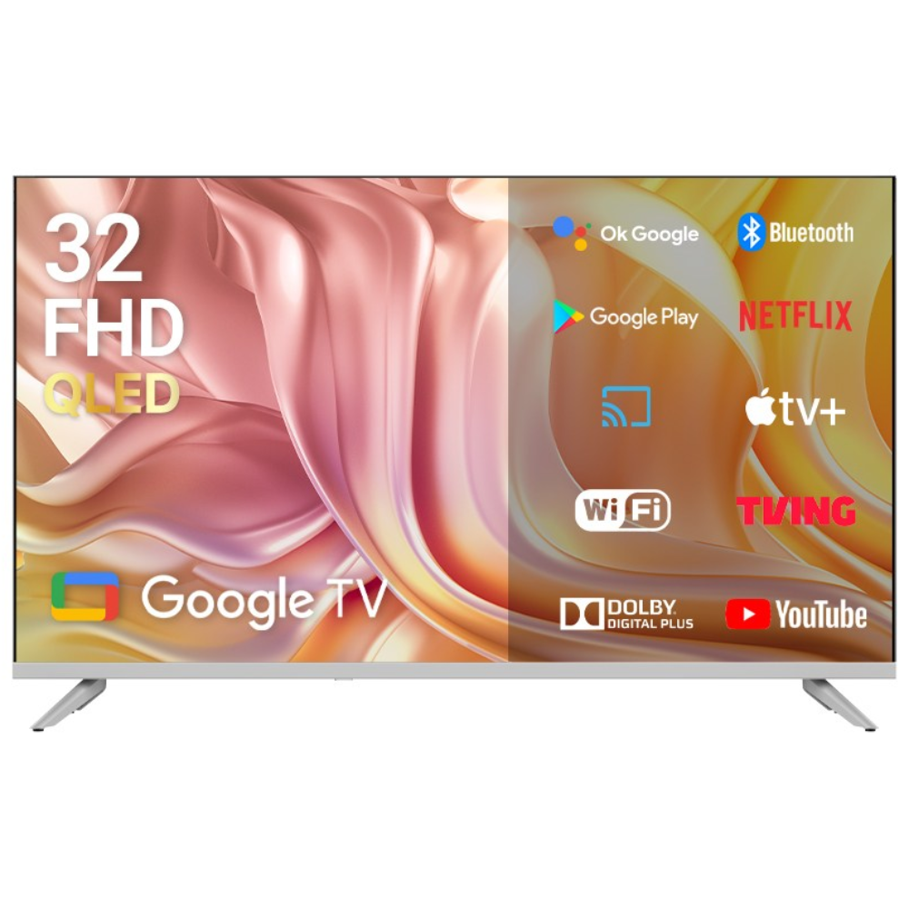 큐빅스 81cm 32인치 FHD QLED TV 화이트에디션 구글 스마트 티비 안드로이드5.0 에너지1등급 고화질티비, 32인치 FHD QLED 화이트에디션, 고객직접설치, 벽걸이형, 81cm/32인치 239,000원