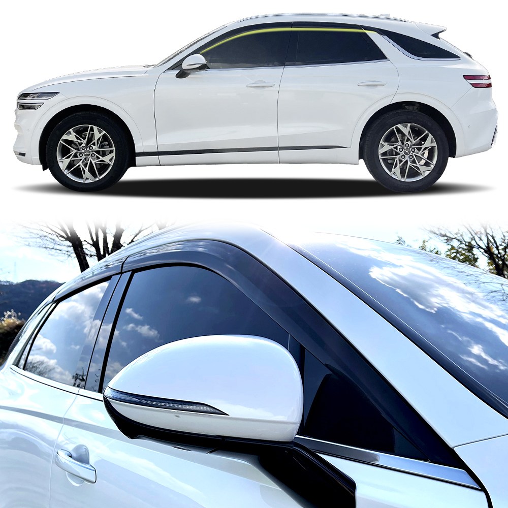 B070_6pcs GV70 (2021~) 리얼블랙 바이져 안깨지는 도어 빗물받이 43,850원