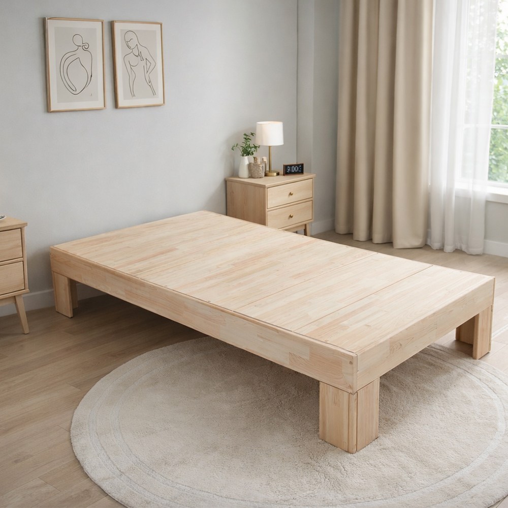 편백나무 셀러 평상형 무헤드 슈퍼싱글1100침대 평상높이400, 네추럴 199,000원