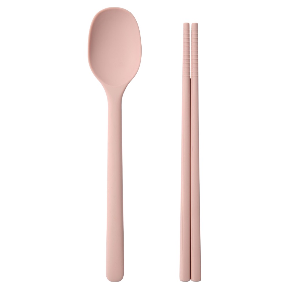 이지실리 유아동 스퀘어 실리콘 디저트 수저세트, 연핑크, 1세트, 숟가락 + 젓가락 5,500원