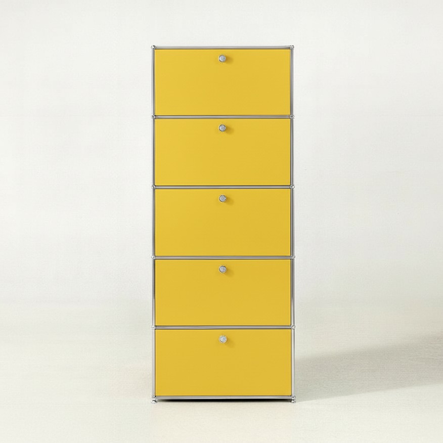 미드퍼 베이직 싱글5단 철제 미드센츄리 모듈 수납장 770x400x1900, 5단, 옐로우, 옐로우 929,000원