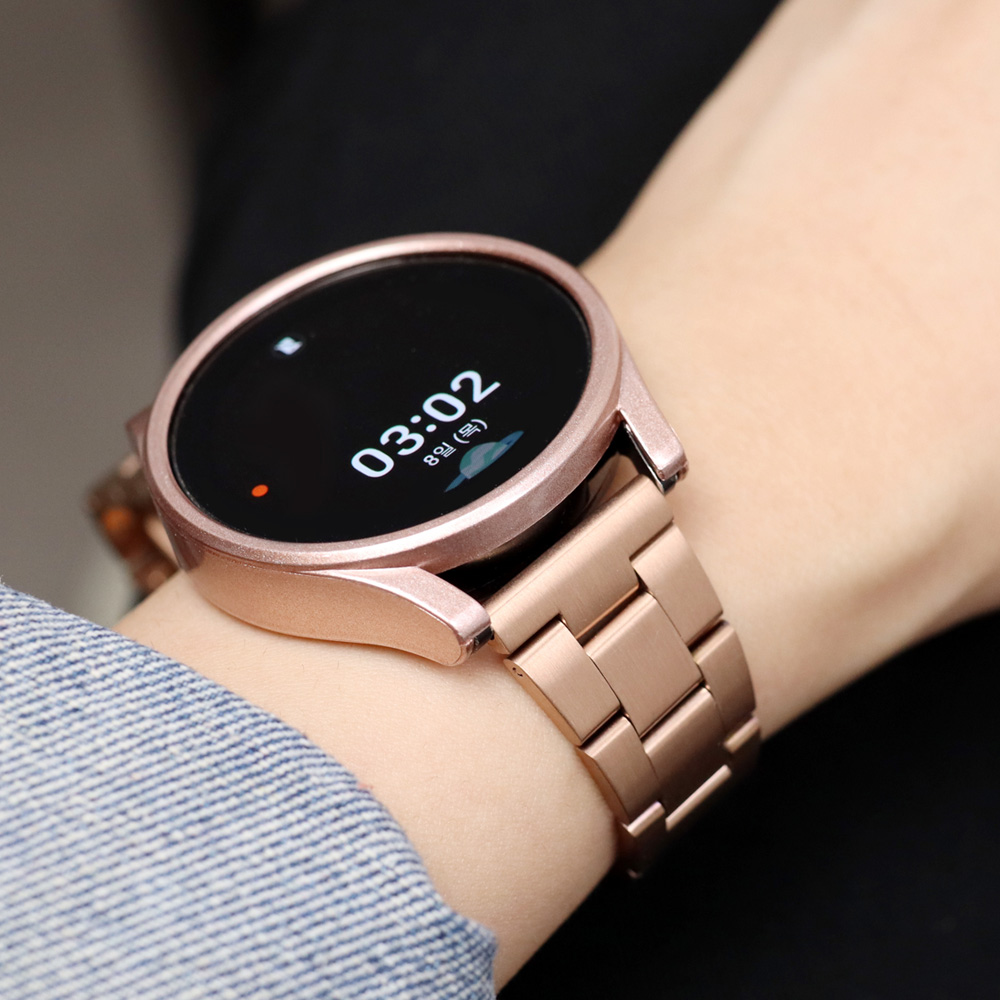 오르몽트 갤럭시워치8 7 6 5 4 3 호환 베이직 슬림 3선 메탈 스트랩 프로 클래식 액티브2 20mm 밴드 시계줄 줄질, 로즈골드 15,800원