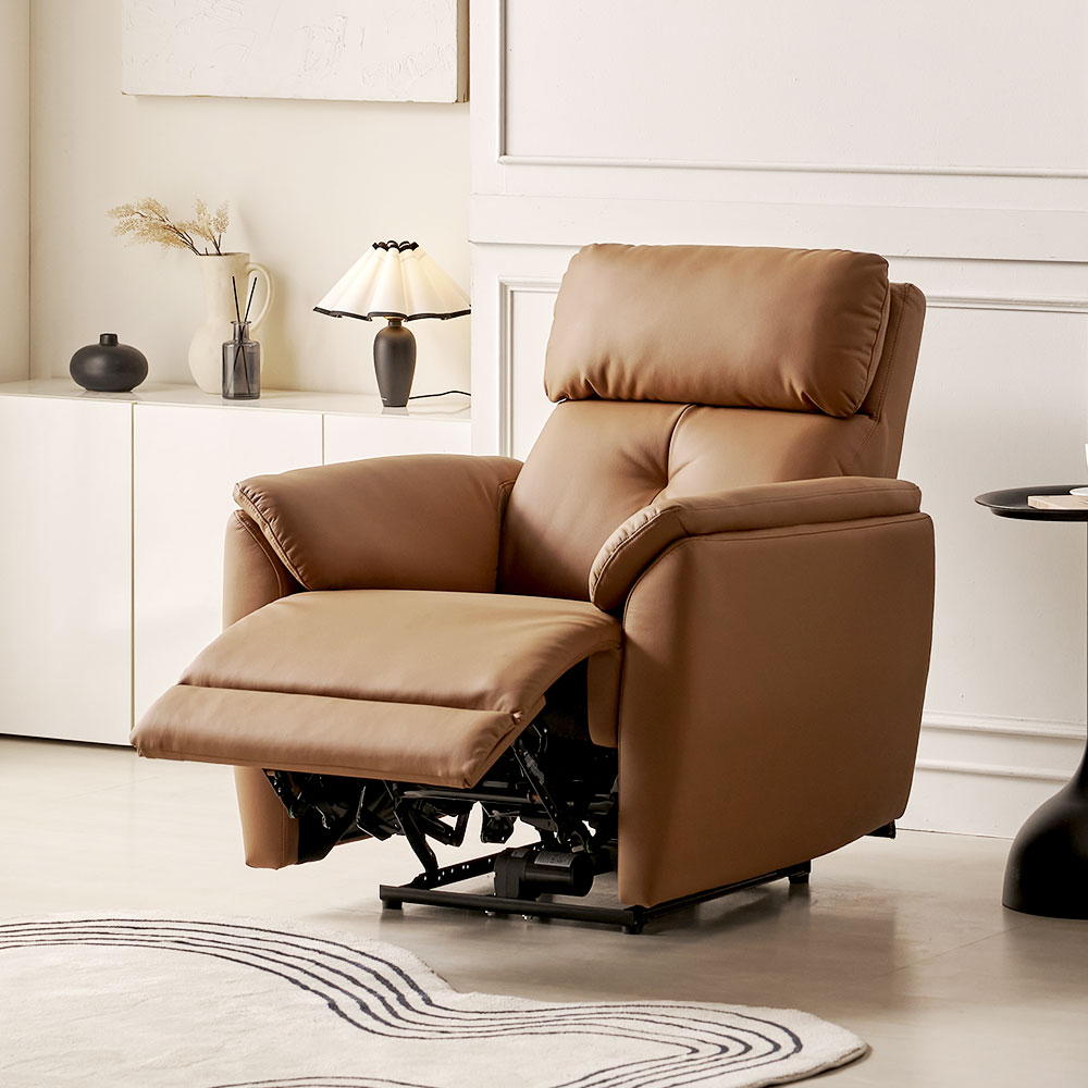 [쿠시퍼]가죽 1인용 원터치 전동 리클라이너 소파(CS-700EA), 브라운 279,000원