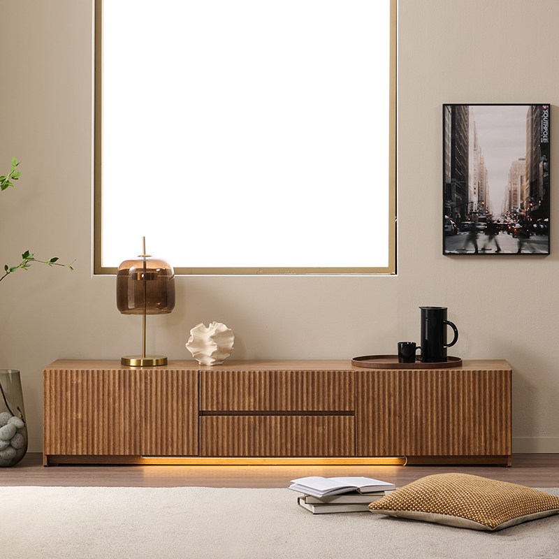 사월의가구 템바 LED 수납장 1200 1500 1780 다용도 틈새 와이드 루미너스 수납장 거실장, 월넛 218,000원