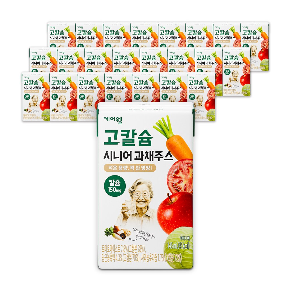케어웰 고칼슘 시니어 과채주스 과일 야채즙 간식, 24개, 145ml 23,400원