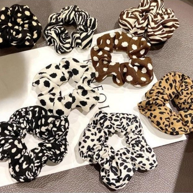 IFNA 지브라 호피 도트 곱창 머리끈 멀티 헤어슈슈 4P 세트 8,900원
