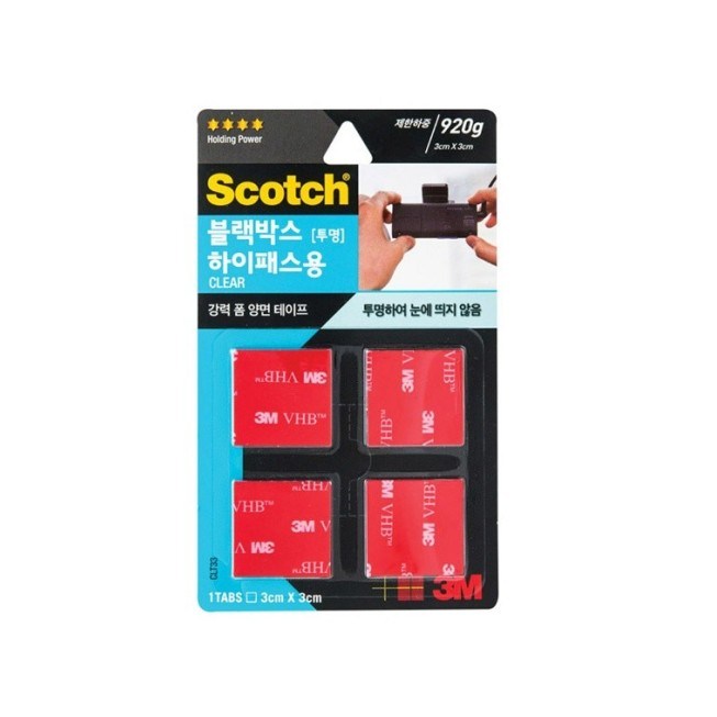 쓰리엠 스카치 강력 블랙박스 하이패스용 (고내열) HRS101 X 2개 3,900원