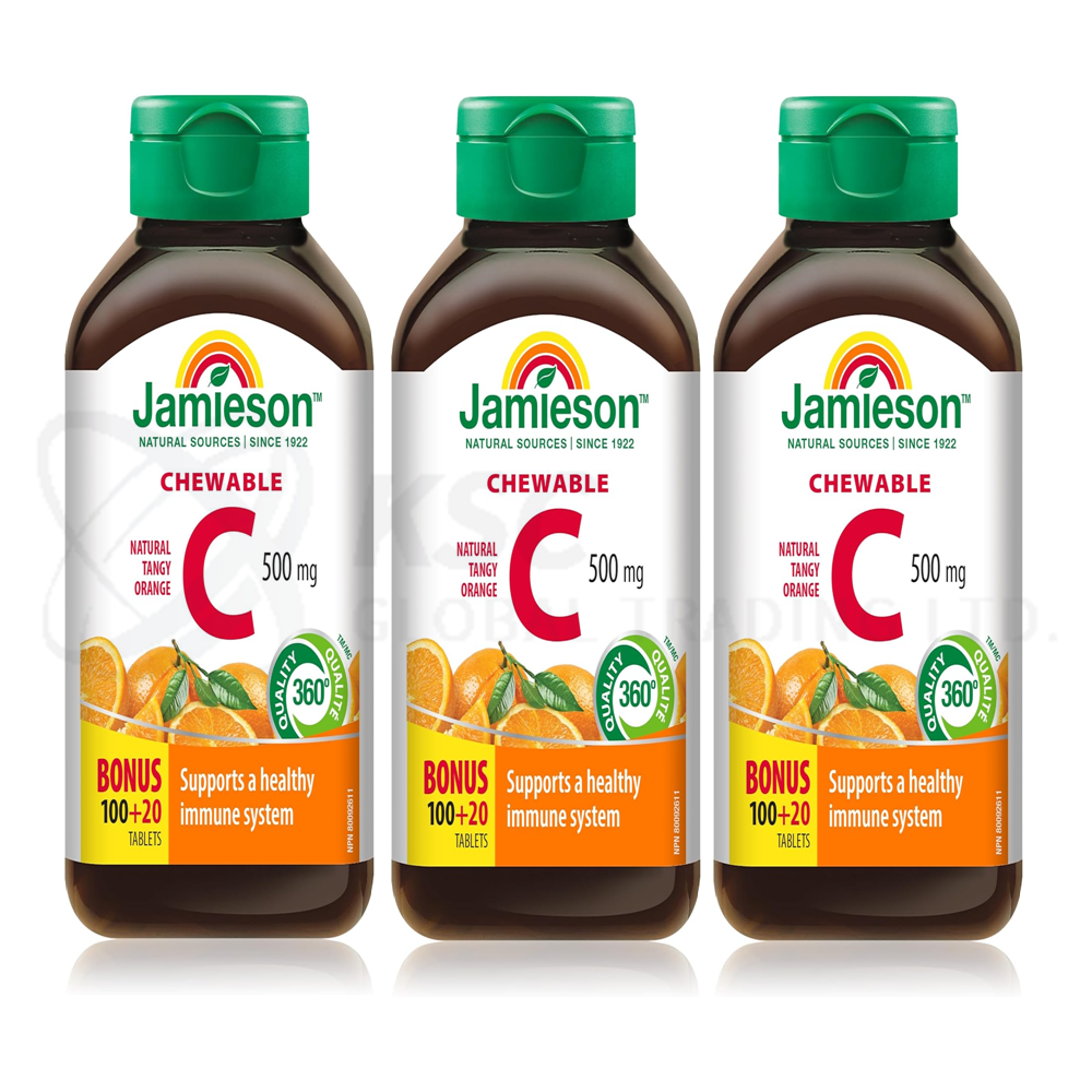 자미에슨 씹어먹는 비타민C 츄어블 500mg 오렌지맛 120정(3통 6개월분) 40,100원
