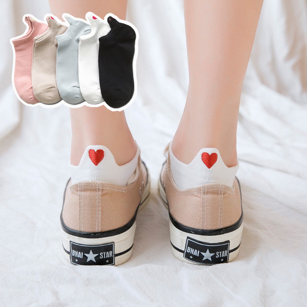 패션 여자 양말 세트 핫한 뒤꿈치 심쿵 하트 자수 양말 5켤레세트 18,900원