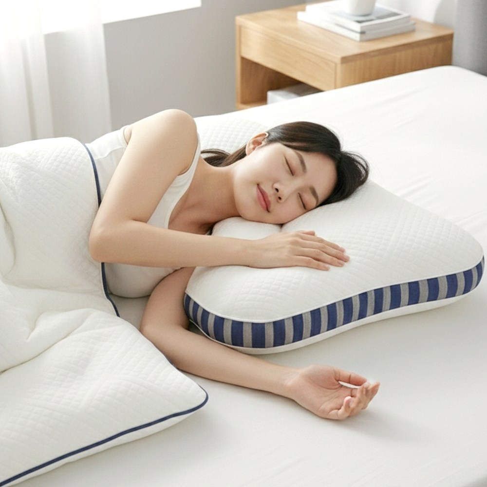 경추베개 분할지지 인체공학 메모리폼 낮은 숙면베개 목편한 기능성 워셔블 사계절 수면 배게 11,900원