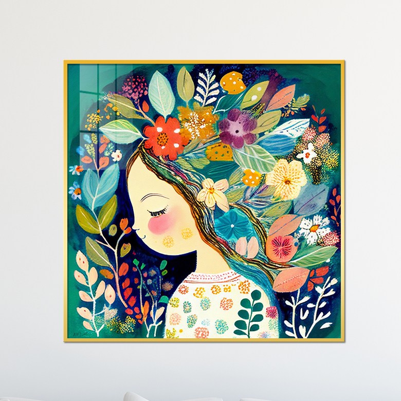 아트블루 꽃의 여인 인물 추상화 북유럽 감성 그림 인테리어 액자 49,000원