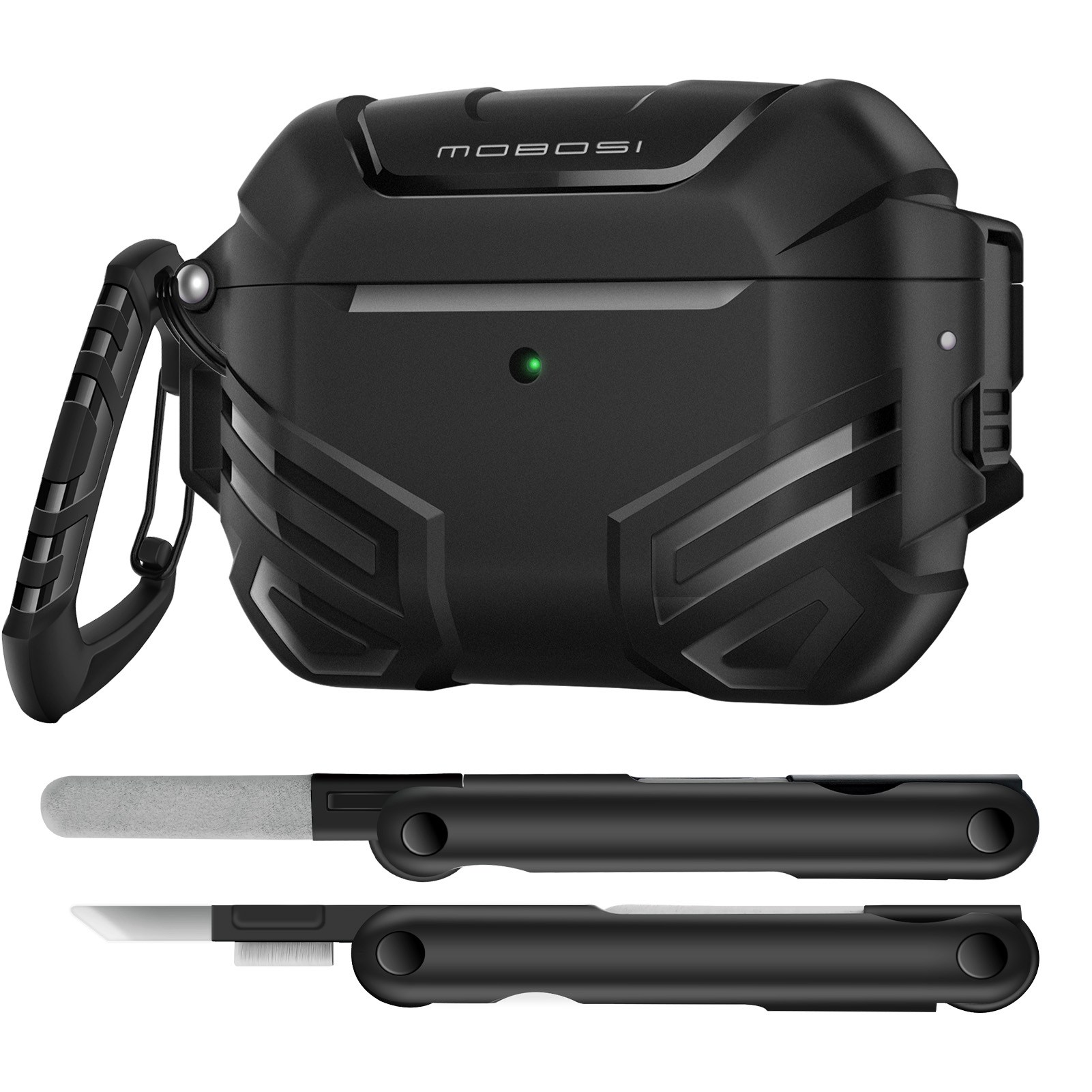 모보시 맥세이프 락 분실 방지 잠금 풀커버 범퍼 충격 방지 보호 이어폰 케이스, 1개, 블랙, 에어팟 프로 3 49,990원