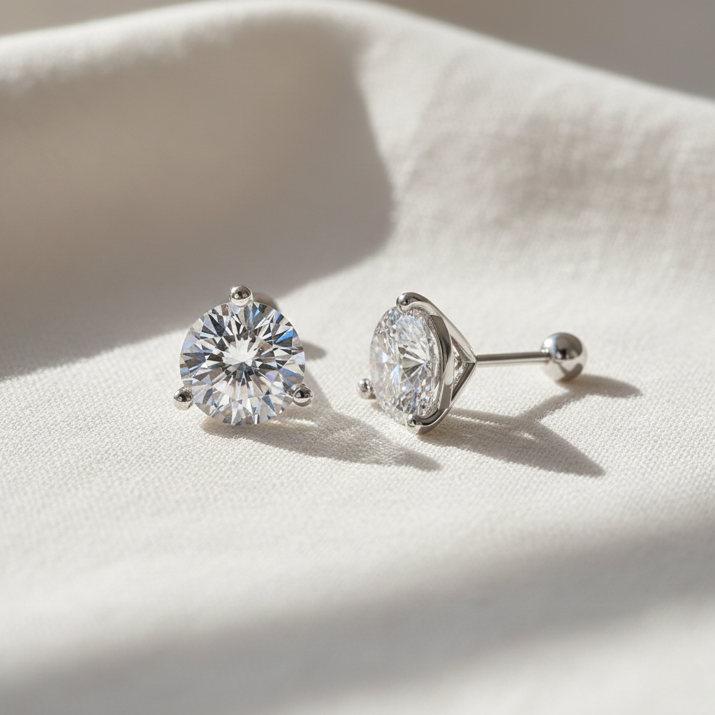 소은 GRA 인증서 프리미엄 모이사나이트 3프롱 피어싱 실버925 솔리테어 화이트골드 4mm 5mm 37,000원