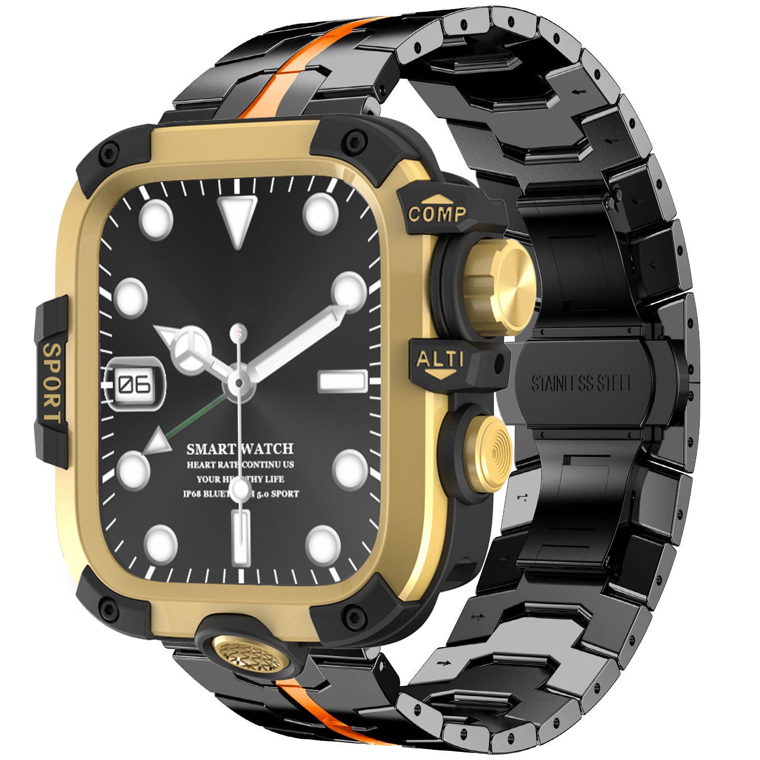 애플워치1-11/SE/울트라 호환 스테인리스 메탈 스트랩 + PC 풀커버 케이스 세트 44/45/46/49mm 37,700원