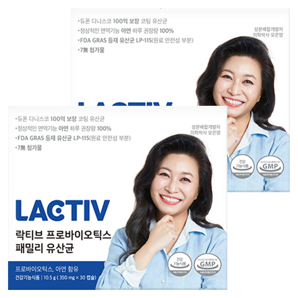락티브 프로바이오틱스 패밀리 유산균 10.5g, 30정, 2개 55,200원