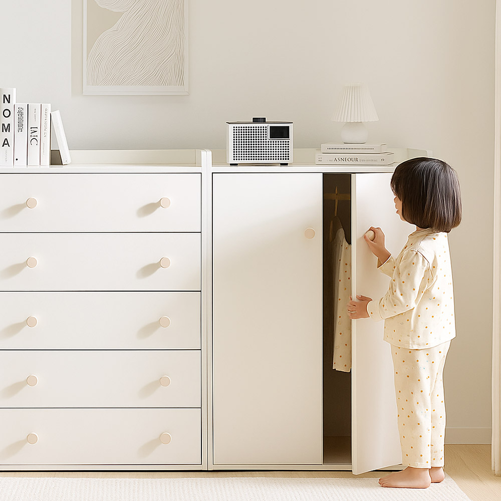 아씨방가구 몽이 E0 베이비장 아기옷장 세트 1600 (행거+서랍) 299,000원