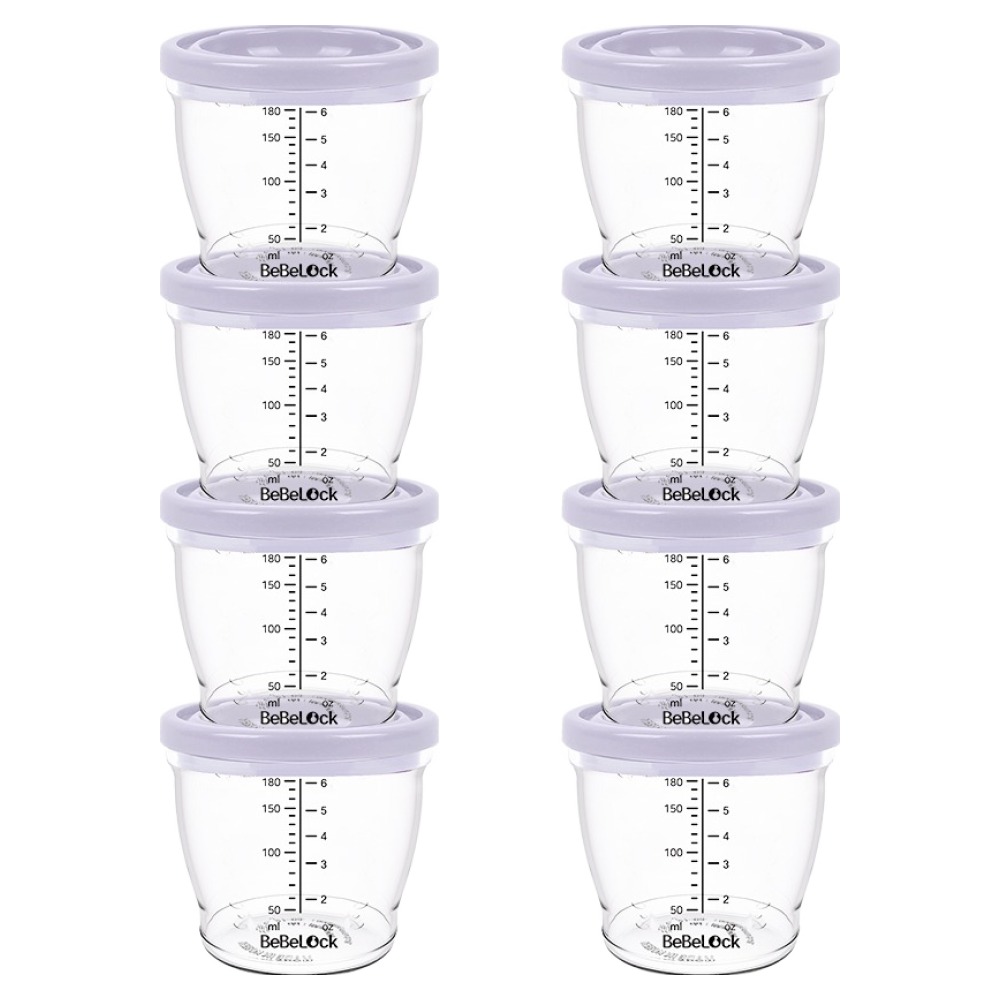 베베락 아이와 PP밀폐 이유식 용기, 180ml, 라벤더, 8개 12,000원