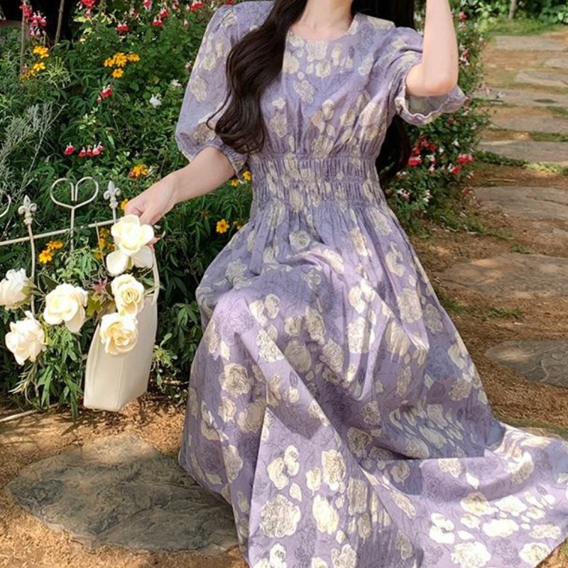 Choyur여성 꽃무늬 퍼프 소매 원피스 달콤하고 우아한 스타일lmy 20,680원