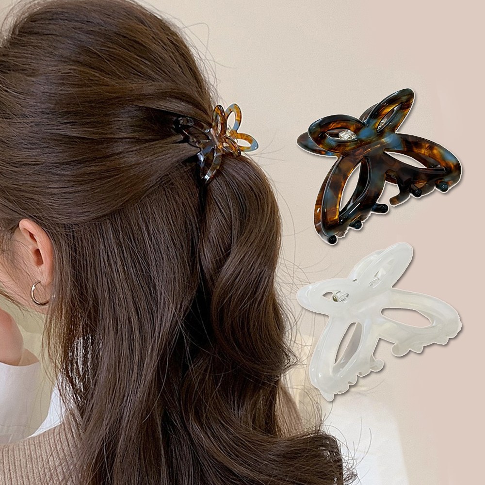 미다미 [2P세트] 터닛 나비 셀룰로오스 반머리 집게핀 9,900원