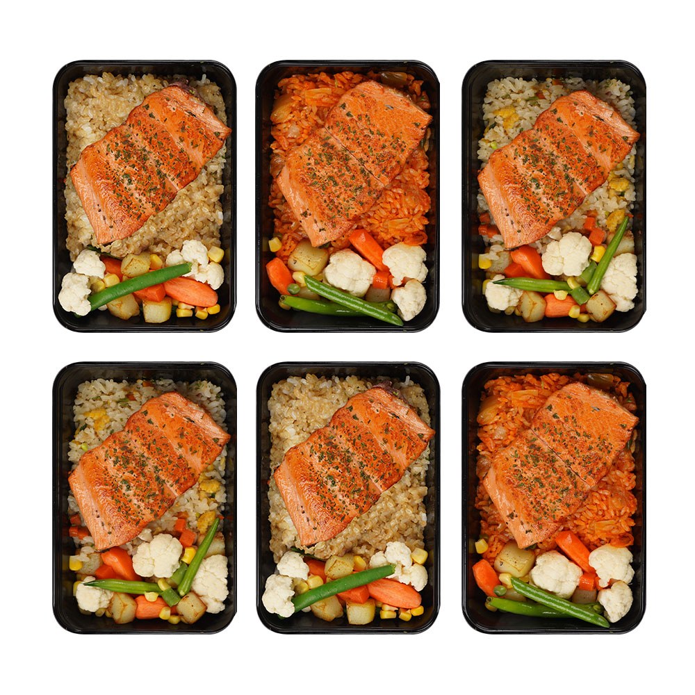 [식스밀 연어 스테이크 6키트] 단백질 다이어트 식단 도시락 벌크업 냉동 고단백 직장인 간편 배달 신제품 73,000원