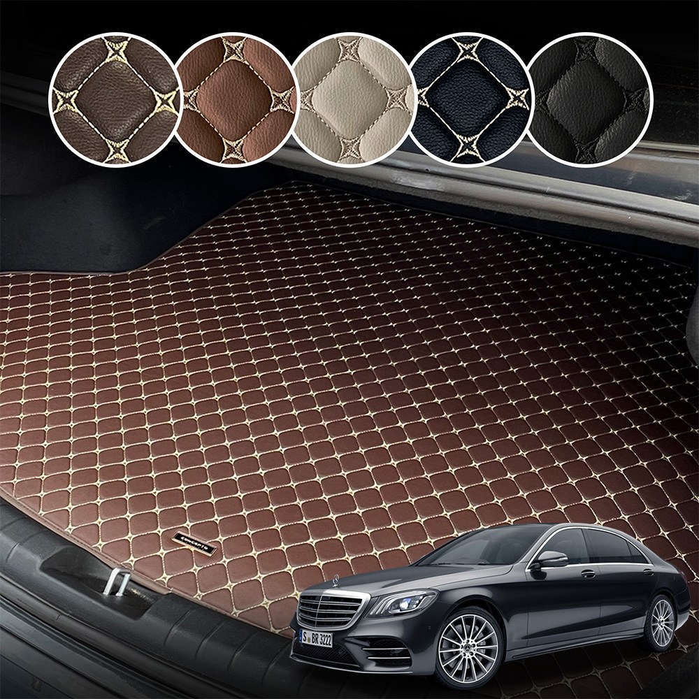 컨셉토 가죽 퀼팅 벤츠 S클래스 (W222, W223, S63) 전용 트렁크매트, 블랙+골드스티치, S클래스-W222(2013-2020) 39,000원