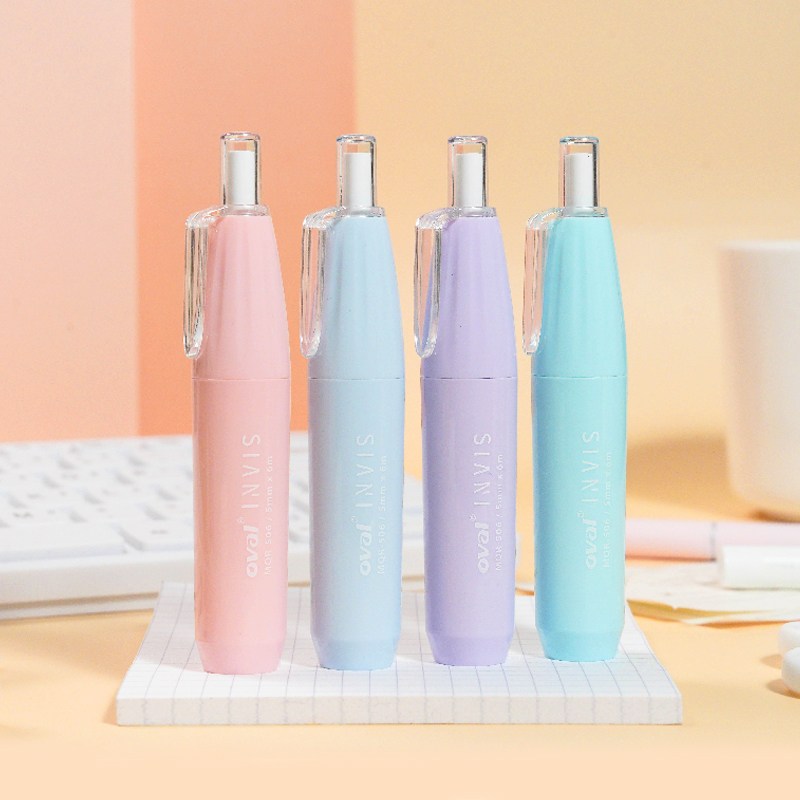 덕플러스문구 오발 인비스 수정테이프 (크림색 롤) 2,300원