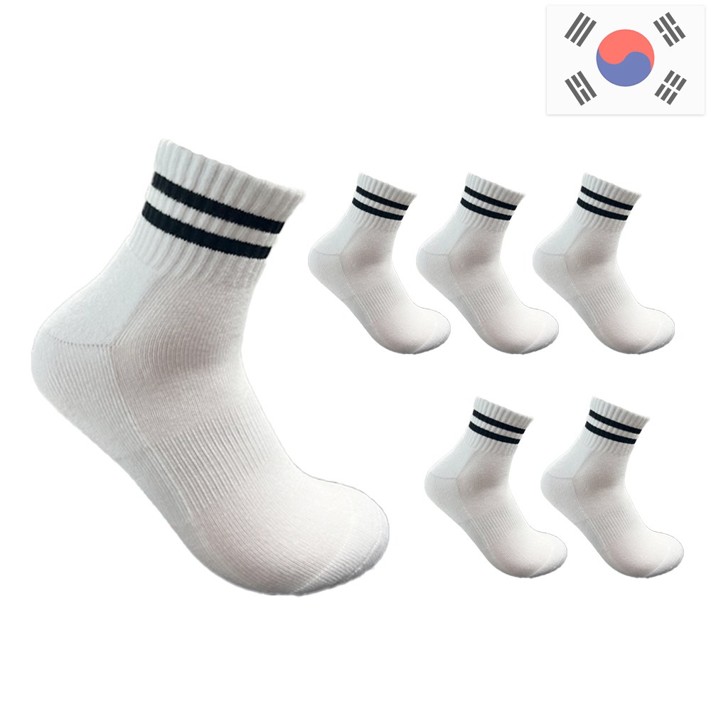 비바슈슈 여성용 쿠션감 폭발하는 진짜 스포츠 스트라이프 단목 양말 6켤레 14,990원