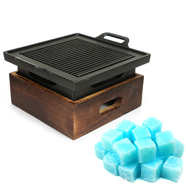 영라이즌 가정용 미니화로대 1인화로 캠핑 고기 불판 우드워머 풀세트 35,800원