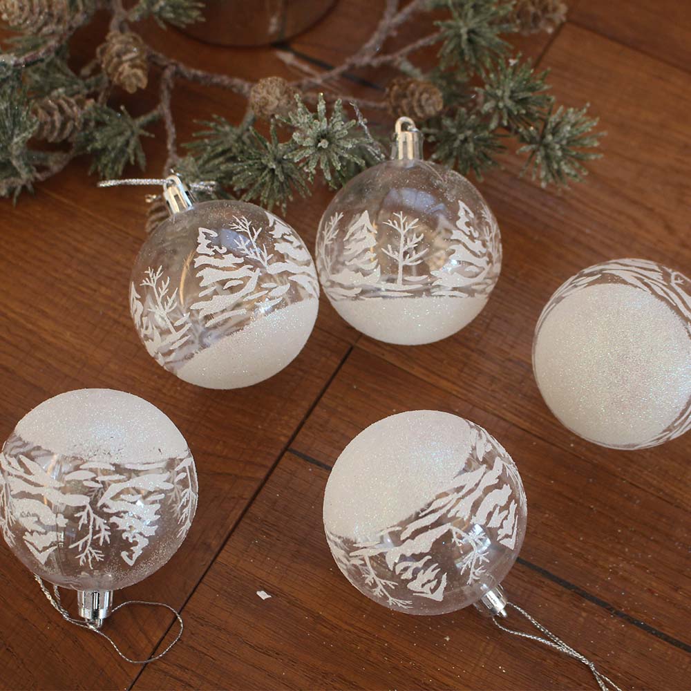 [해피인어스] 윈터 스케치 오너먼트 6p, 1세트, 화이트 7,300원