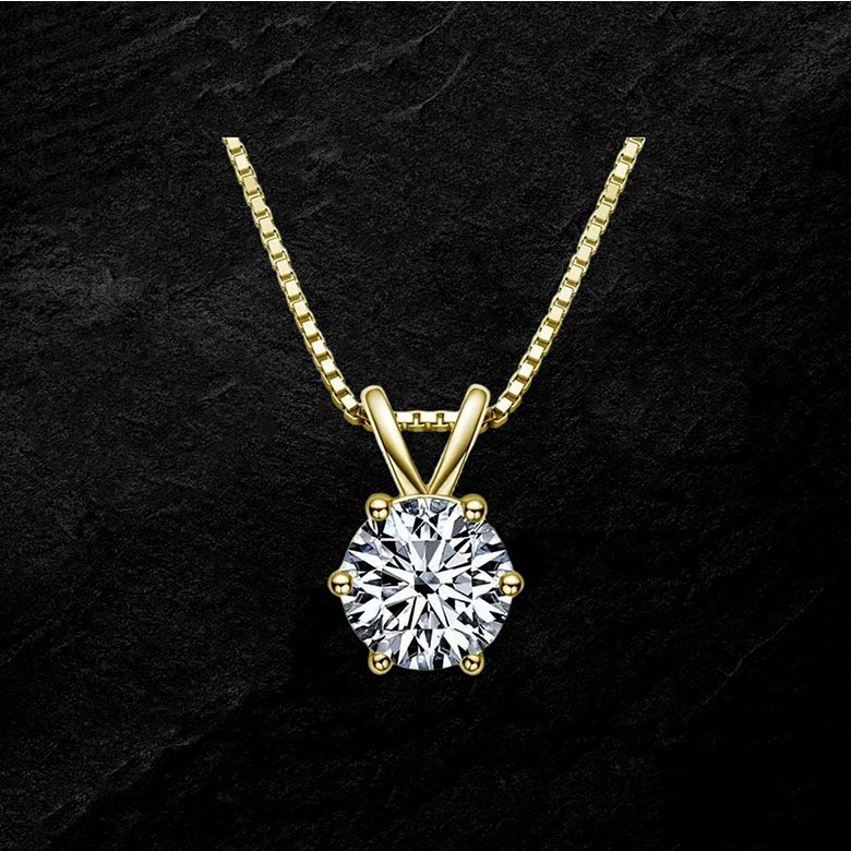 FANSYLI 랩다이아목걸이 1캐럿 6프롱 다이아목걸이 모이사나이트 큐빅 다이아몬드 포인트 펜던트 체인 목걸이 14k 18k 도금 프로포즈목걸이 여자친구생일선물 0518JLL080 8,970원