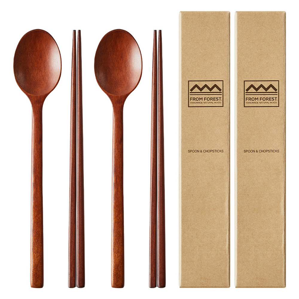 프롬포레스트 옻칠 우드 수저 세트 4p, 단일색상, 숟가락 2p + 젓가락 2p, 2세트 8,000원