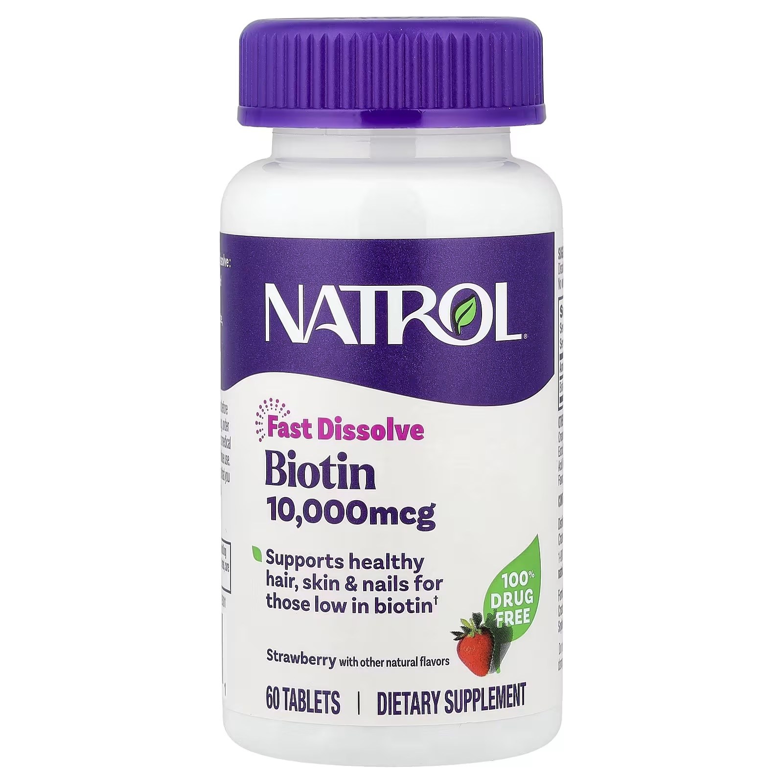 Natrol 나트롤 비오틴 BIOTIN 츄어블 딸기맛 10000mcg 60정, 60정, 1개 16,150원