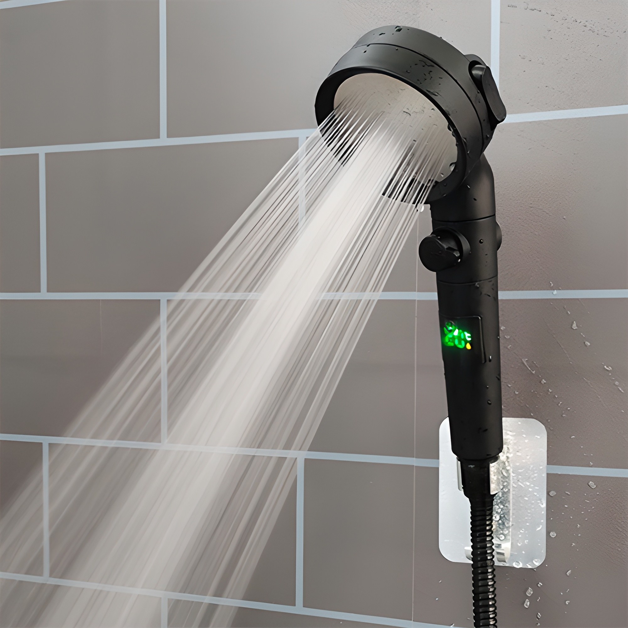 파워샷 퍼펙트 LCD 샤워기 / 수압상승/ 욕실청소/ 온도체크/샤워기/터치 스크린, 블랙, 1개 29,900원