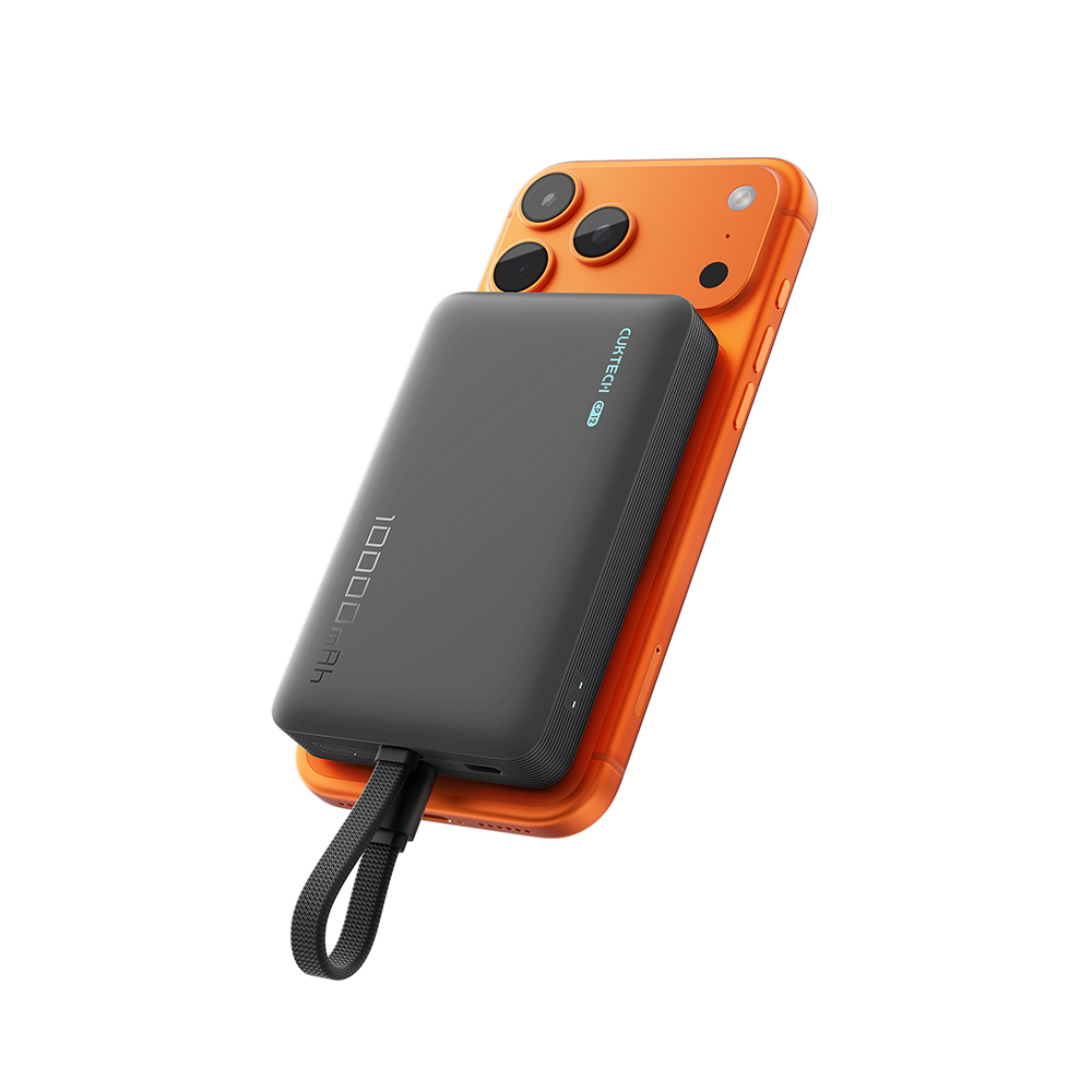 쿡테크 CP12 일체형 2in1 보조배터리 22.5W 고속충전 마그네틱 무선 맥세이프 보조배터리 10000mAh +입출력 C타입 케이블, 블랙 39,900원