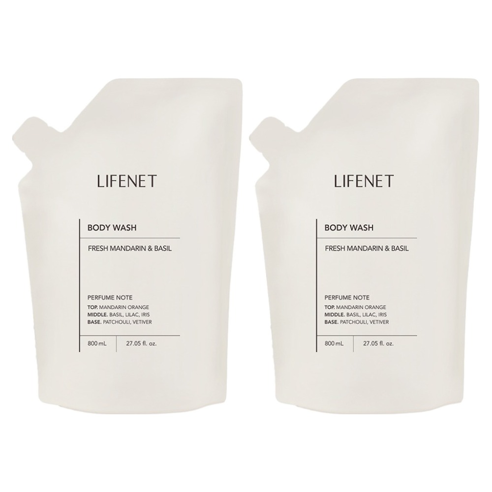 라이프넷 바디워시 프레쉬 만다린 앤 바질, 2개, 800ml 12,900원