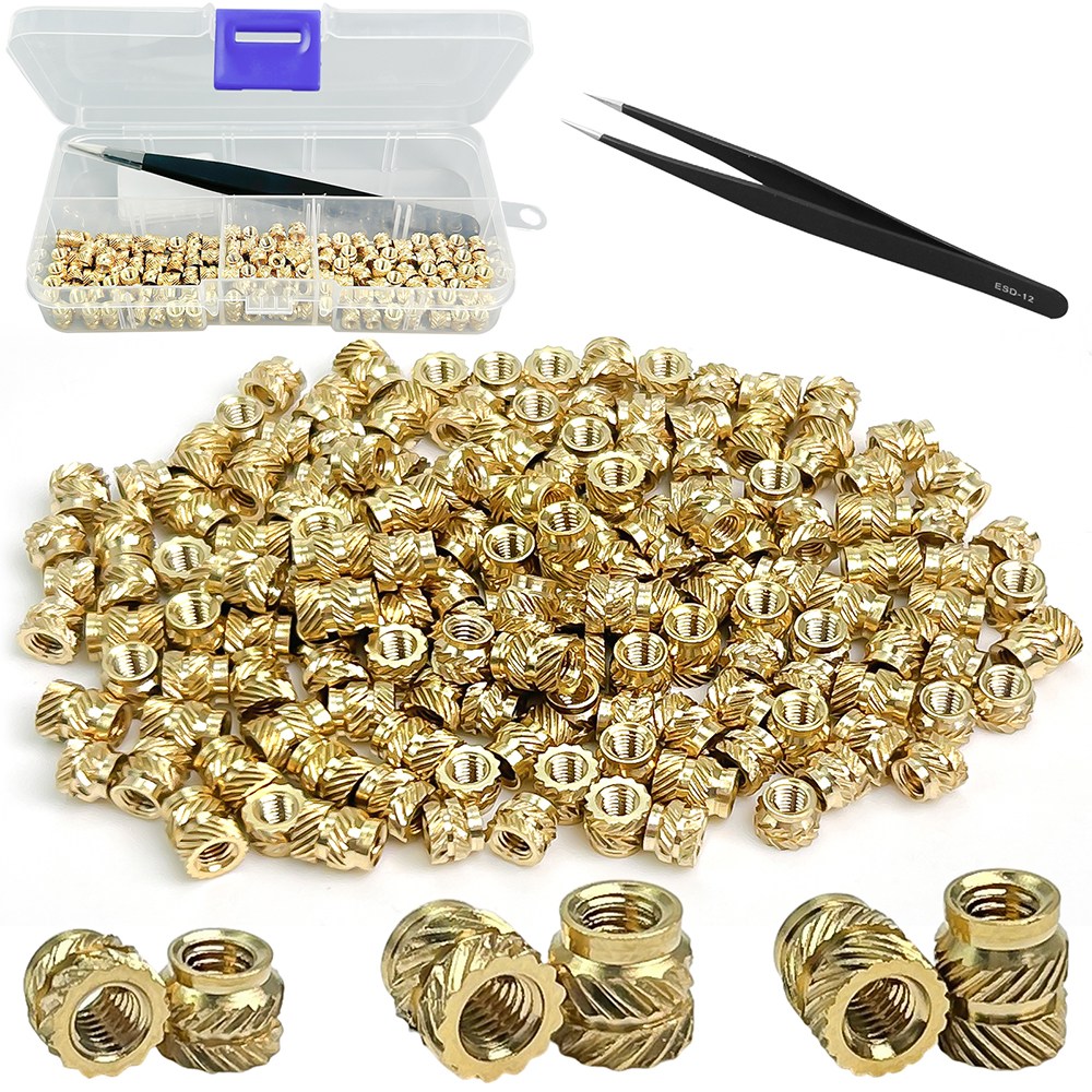 150개 나사 삽입체, M3-4*5,5*5, 6*5 황동 톱니 너트, 프레스 너트, 합금 나사식 커넥터 나사 소켓, 3D 프린팅 부품 및 플라스틱 부품용 나사 삽입체, 1 x 핀셋 12,590원