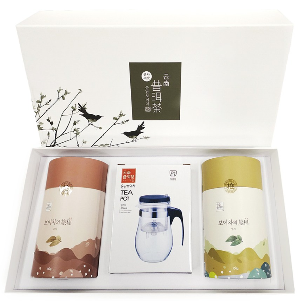 차향운 운남보이차 티포트 선물세트 명절선물포장, 1개, 숙차140g, 생차100g, 티팟 69,000원