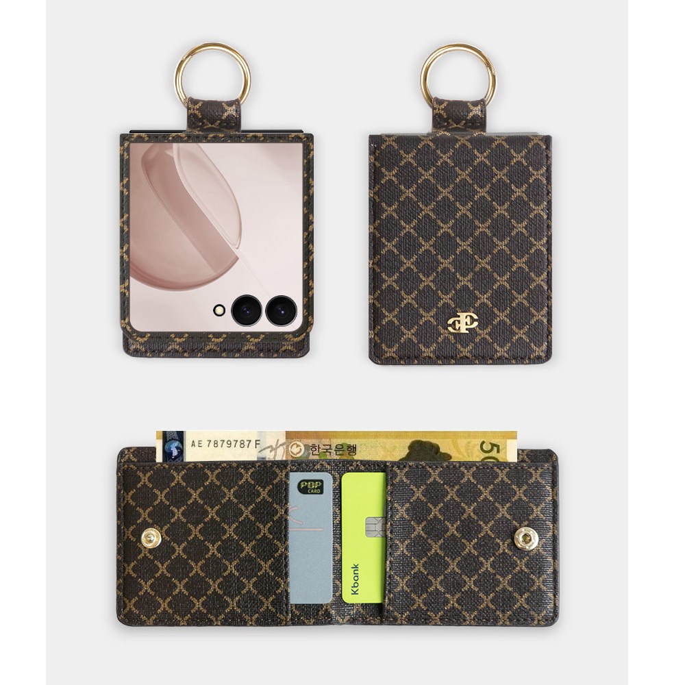 사은품 전자파차단스티커 갤럭시 겔럭시 Z플립7FE SM-F761N 고급 패턴 월렛 지갑형 지폐 영수증 카드 분실방지 똑딱이 버튼 수납 가죽 손가락 핑거 링 폰 케이스 디오샵 19,500원