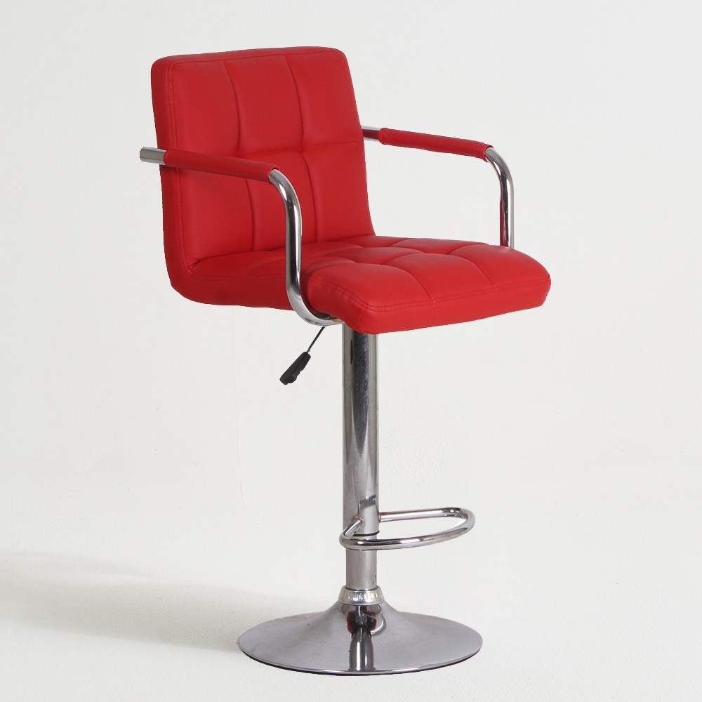 더블쿠션 홈바의자 아일랜드 식탁의자 바텐의자 팔걸이+발걸이형, 레드, 1개 49,900원