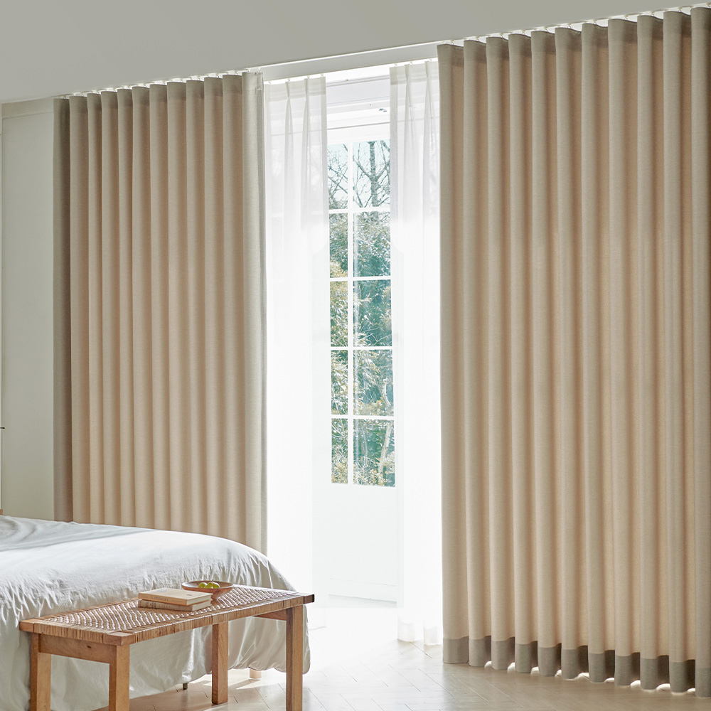 홈인홈 이지워시 높이조절 뉴린넨 사계절 암막 커튼 2p 74,000원