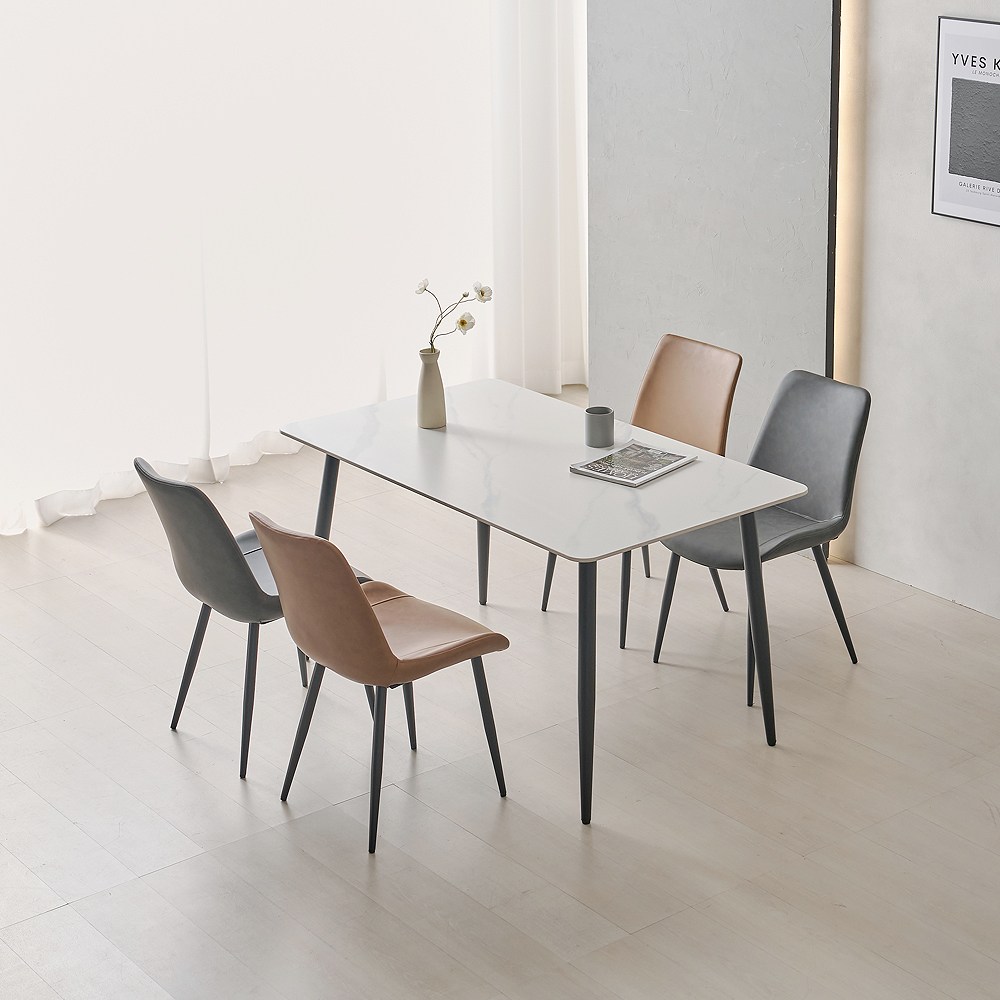 라로퍼니처 클래시 소울 1400 포세린 통 세라믹 4인 식탁 세트 화이트 그레이 상판 2종 178,000원