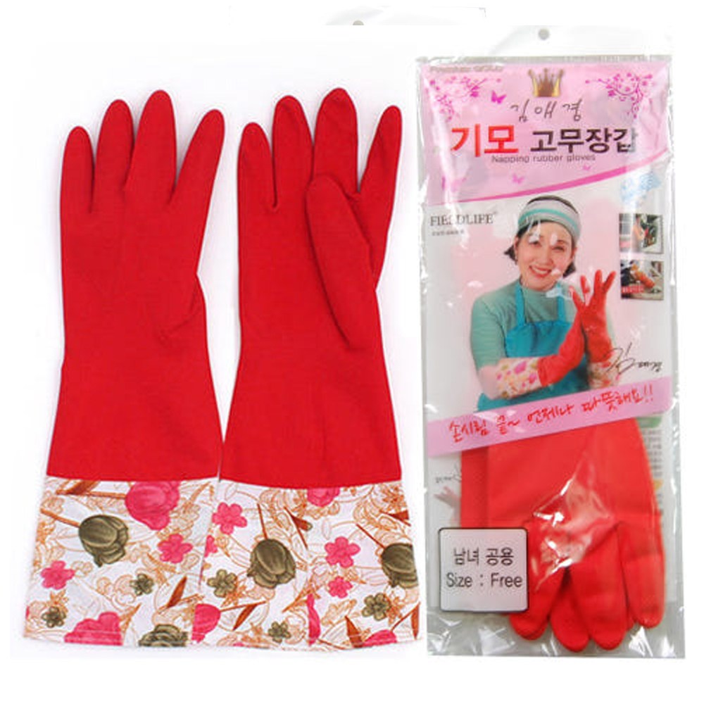 김애경 겨울 기모 고무장갑 남녀공용 방한 주방 설거지 청소 김장 2켤레 세트 5,500원