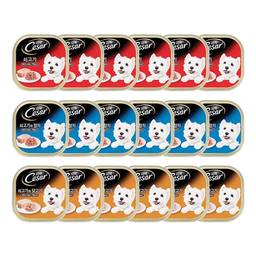 시저 1세 이상 베스트 강아지 주식캔 100g 3종 x 6p 33,900원