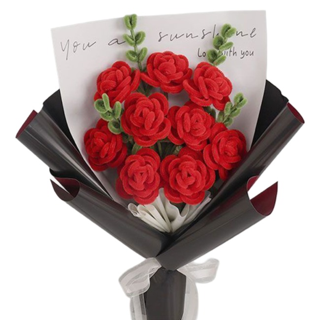 마다꾸미 DIY 모루 꽃다발 만들기 세트, 01 붉은 장미, 1세트 9,900원