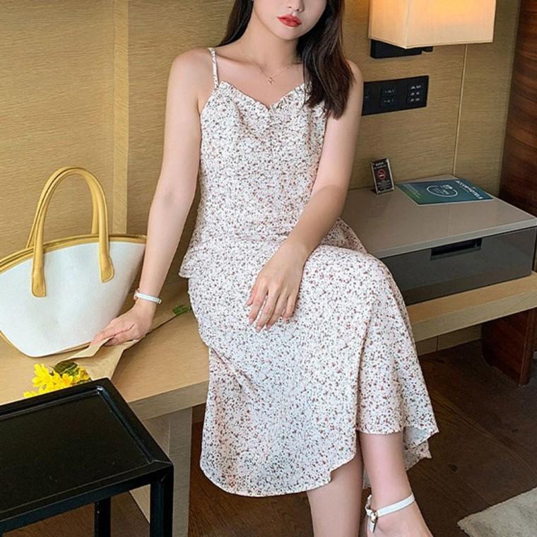 여성 러블리 플라워 끈나시 원피스 여름 스커트 1P 54,230원