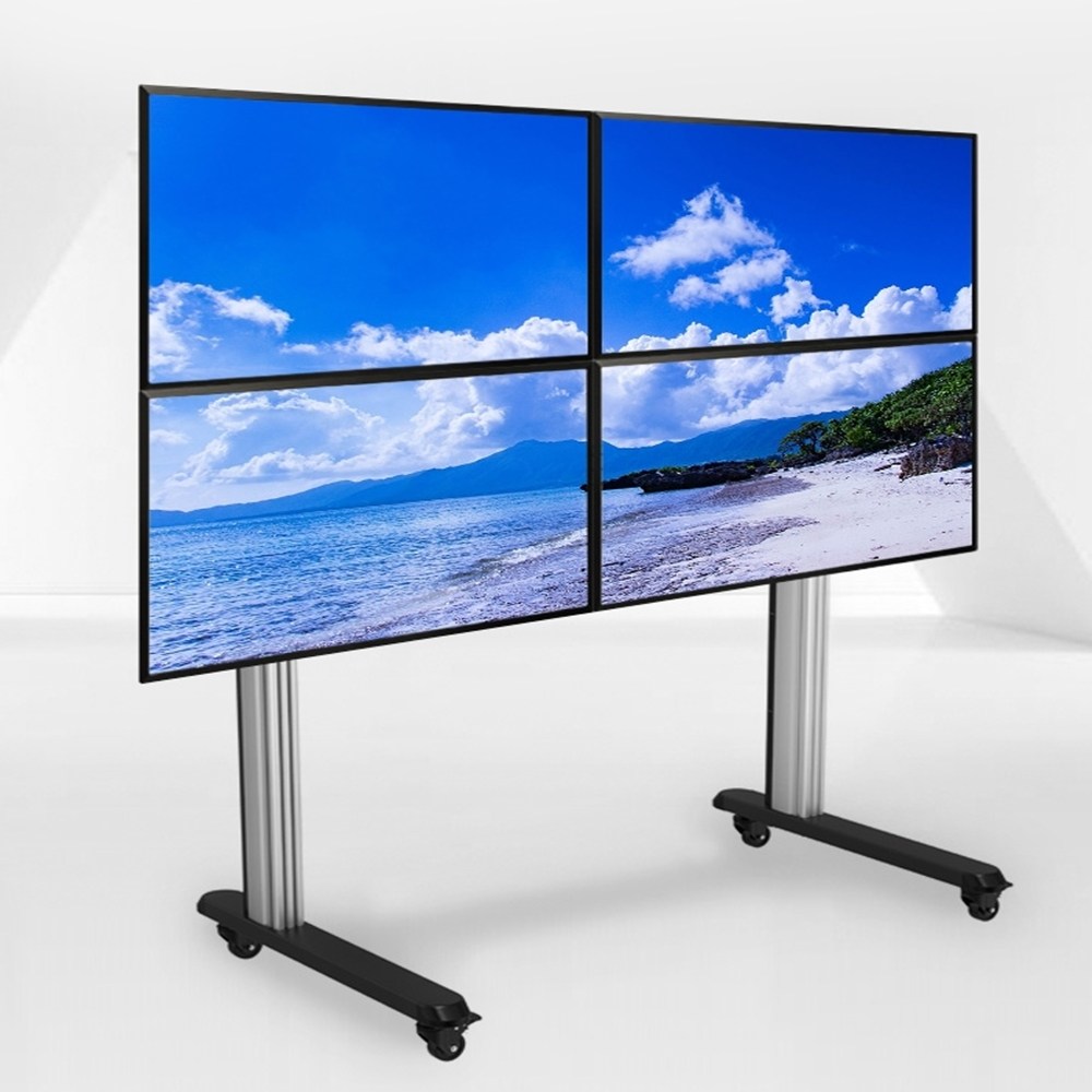 쿼드 4개 4대 55인치 50인치 49인치 48인치 47인치 45인치 이동식 멀티비전 사이지니 TV 모니터 스탠드 거치대 카트 1,062,000원